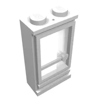 Door 1 x 2 x 3 Left with Solid Studs, Fixed Glass