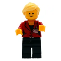 Red Torso, Black Legs, Bright Light Yellow Hair