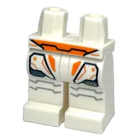 Hips and White Legs with Armor, Orange and Dark Bluish Grey Markings print