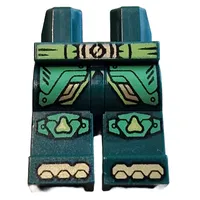 Hips and Dark Green Legs with Lime Belt, Gold Belt Buckle, Toes, Bright Green Robe Ends, Knee Caps print