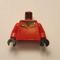 Torso Jacket with 2 Pockets and Black Collar Print (T-16 Skyhopper Pilot), Red Arms, Black Hands