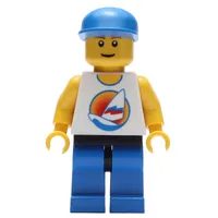 White Torso, Blue Legs, Blue Cap