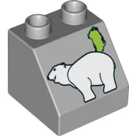 Duplo Brick 2 x 2 Slope 45° with Polar Bear Print