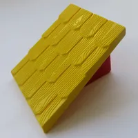 Duplo Roofpie﻿ce Slope 30 4 x 4 Shingle﻿d with a Red Base﻿﻿