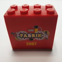 Brick 2 x 4 x 3 with 'LEGO Fabrik 2007' Print