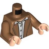 Torso Coat, White Buttoned Shirt print, Medium Nougat Arms, Light Nougat Hands