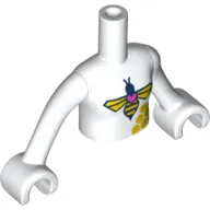 Minidoll Torso Girl with Bee print, White Arms and Hands