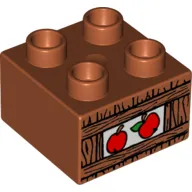Duplo Brick 2 x 2 with Apples in Crate Print