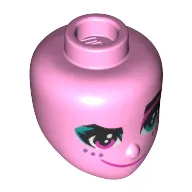 Minidoll Head Purple Eyes, Dark Azure Eye Shadow, 3 Freckles, Smirk/Mean