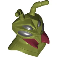 Minifig Head Special, Alien Galaxy Squad, Mantizoid with 4 Eyes and Antennae and Dark Red Mandibles Print