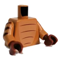 Torso, Nougat Chest, Reddish Brown Markings print, Medium Nougat Arms, Reddish Brown Hands