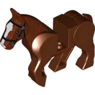 Animal, Horse, Moveable Legs with Black Bridle and White Blaze Print
