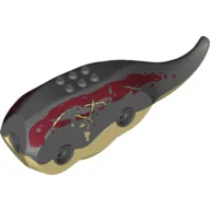 Animal Body Part, Dinosaur, Triceratops Body with Dark Bluish Grey Top, Dark Red Markings