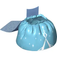 Duplo Cape and Skirt with White Lines and Stars on Medium Azure Background Print