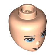 Minidoll Head Male, Light Blue Eyes and Open Mouth