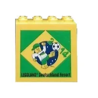 Brick 2 x 4 x 3 with 'LEGOLAND Deutschland Resort 2014 (Soccer World Cup Brazil)' Print