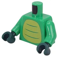 Torso, Lime Crocodile Belly print, Bright Green Arms, Dark Green Hands