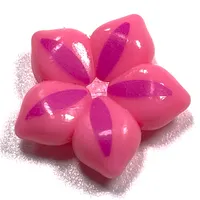 Clikits Icon, Flower 2 x 2 Large, 5 Petals with Pin and Dark Pink Petal Highlights Print