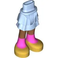 Minidoll Hips and Layered Skirt with Sienna Brown Legs, Gold Shoes, Dark Pink Socks print