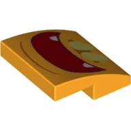 Slope Curved 2 x 2 x 2/3 with Yellow Eyes, Open Mouth print