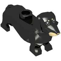 Animal, Dog, Dachshund, Dark Tan Nose, Dark Bluish Grey Eyes and Print