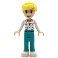 Dr. Maria - White Lab Coat, Dark Turquoise Trousers