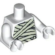 Torso Glow in Dark Mummy Wrapping Print, White Arms and Hands