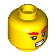Minifig Head Wildfyre, Red Eyebrows, Scar, Angry Teeth print