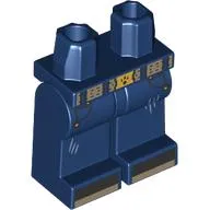 Hips and Dark Blue Legs with Dark Tan Belt, Yellow Buckle with Paw Print, Scratches, Black/Silver Toes print