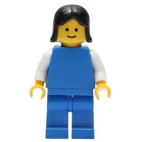 Woman, Blue Torso with White Arms, Blue Legs, Black Hair