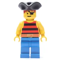 Pirate - Red/Black Stripes, Blue Legs, Black Tricorne