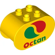 Duplo Brick 2 x 4 x 2 Rounded Ends with Octan Logo Print