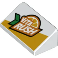 Slope 30° 1 x 2 x 2/3 with 'VITA RUSH' and Orange Slice Print