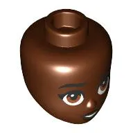 Minidoll Head, Black Eyebrows, Brown Eyes, Dark Brown Lips