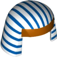 Headdress Nemes with Gold Trim and Blue Stripes Print