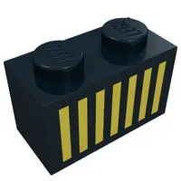 Brick 1 x 2 with Yellow Grill Print