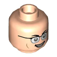 Minifig Head Dennis Nedry, Smile / Blue Poison Splash Print