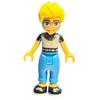 Olly - Chainmail Print Shirt, Dark Azure Pants