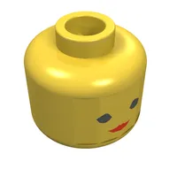 Minifig Head, Standard with Red Lips, Eyelashes Print [Blocked Open Stud]