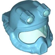 Helmet Underwater Diver with Trans-Light Blue Visor and Headlamps
