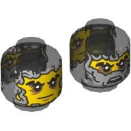 Minifig Head Cinder, Silver Face Mask, Covered Face / Open Face print