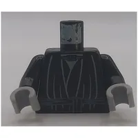 Torso Layered Shirt, Robe Tie Print, Black Arms, Light Bluish Gray Hands