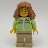 Yellowish Green Torso, Tan Legs, Medium Nougat Hair