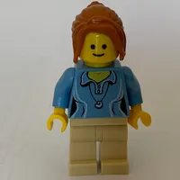 Medium Blue Torso, Tan Legs, Dark Orange Hair