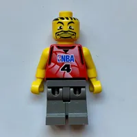 Basketball Player, Red Torso with #4, Dark Gray Legs