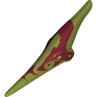 Animal Body Part, Dinosaur, Pteranodon Head Yellow Eyes, Dark Red Marks