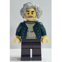 Pianist, Dark Green Torso, Dark Brown Legs, Light Bluish Grey Hair