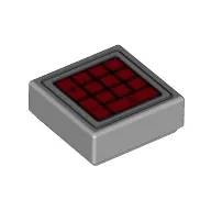 Tile 1 x 1 with Red Calculator Keypad Print