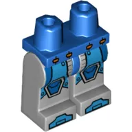 Hips and Light Bluish Gray Legs with Blue and Dark Azure Armor, Blue Hexagonal Knee Pads and Dark Azure Boots print