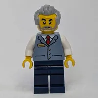 Train Operator, Sand Blue Vest, Dark Blue Legs